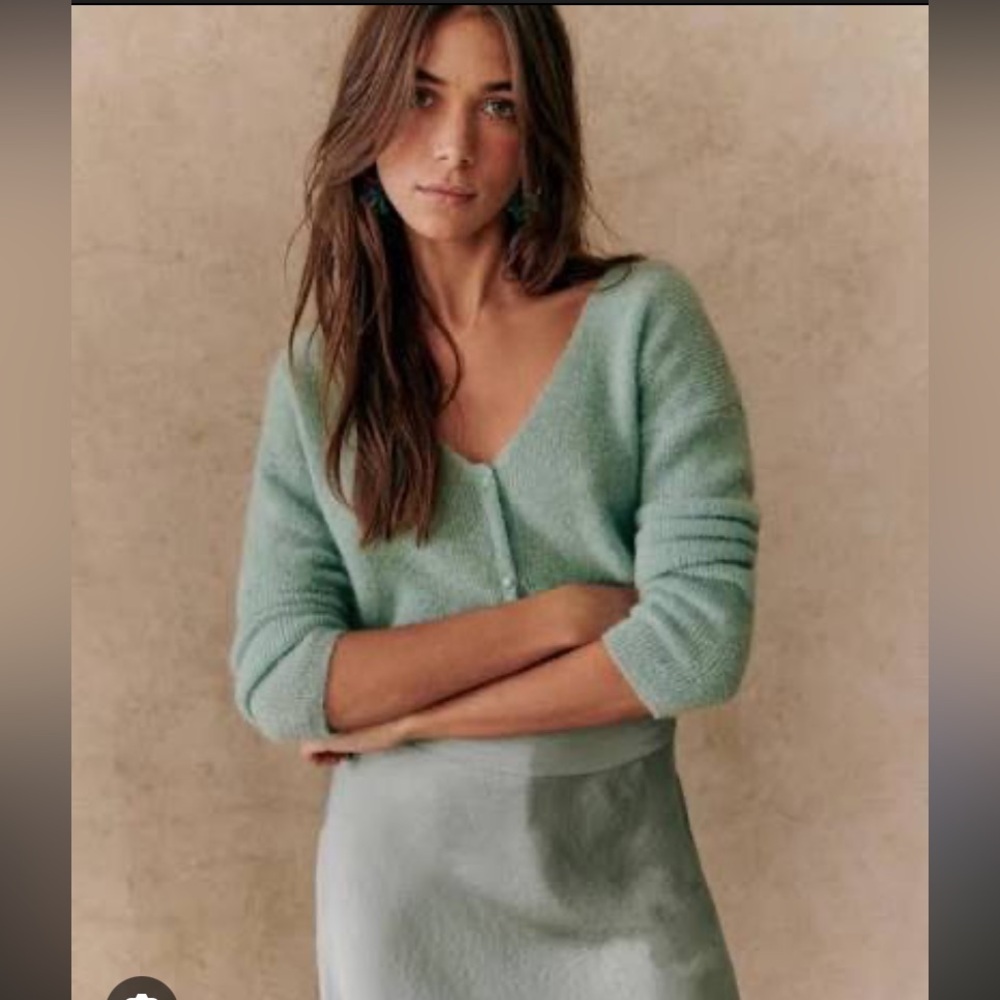 Sézane Barry cardigan Sea Green Size Large